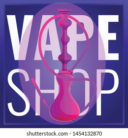 Vape shop concept banner. Cartoon illustration of vape shop vector concept banner for web design