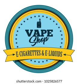 Vape Shop. Electronic Cigarette and Liquid Store Badge.