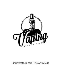 Plantilla de emblema de la tienda de uvas. emblema de estilo vectorial retro con atributos de vapor