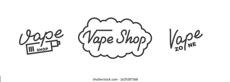 Vape Shop. Vape Lettering Logo Badge Emblem Design