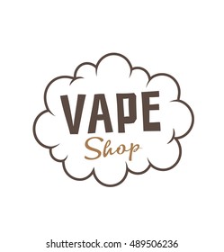 Vape shop logo. Cloud of smoke