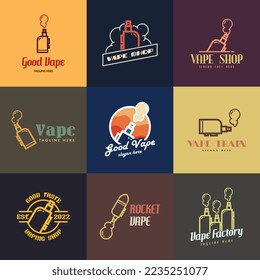 Vape Shop Logo Design Concept Vector. Vaping Logo Design Template
