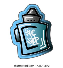 Vape Shop logo in graffiti style. Vector