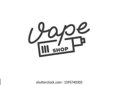 Vape shop logo. Vape lettering badge emblem design