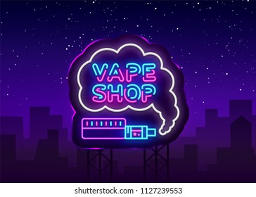 Vape Shop Logo Neon Vector Vape Stock Vector (Royalty Free) 1127239553 ...