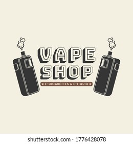 Vape shop logo vector illustration