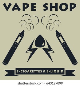 Vape shop logotype. Vape e-cigarette logo. Vector illustration. 