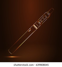 Vape shop luxury golden symbol.