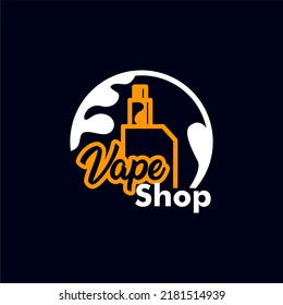 vape shop premium logo collection simple modern, bright contrast color