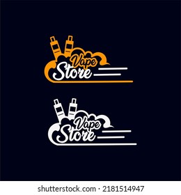 vape shop premium logo collection simple modern, bright contrast color