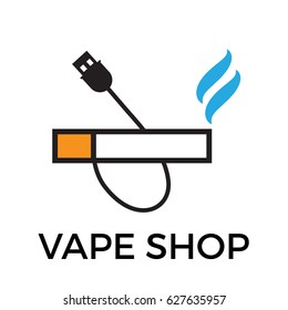 Vape shop sign, vector electronic cigarette illustration