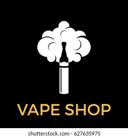 Vape shop sign, vector electronic cigarette illustration