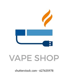 Vape shop sign, vector electronic cigarette illustration