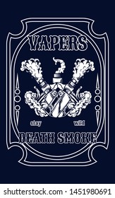 Vape skull logo illustration for t-shirt design or any apparel stuff and digital printing product