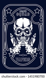 Vape skull logo illustration for t-shirt design or any apparel stuff and digital printing product