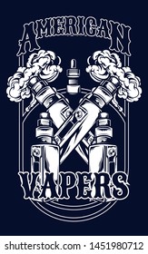 Vape skull logo illustration for t-shirt design or any apparel stuff and digital printing product