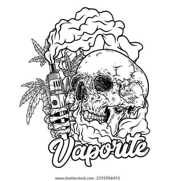 Vape Skull Vaping Sketch Illustration Stock Vector (Royalty Free ...