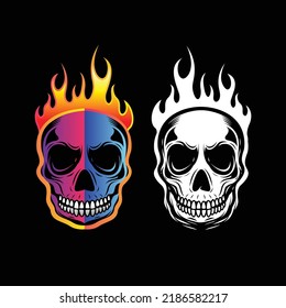 Vape skull vector design and  icon