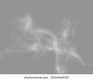 Vape smoke and mist with light effects on a transparent gray background, soft flowing texture, perfect for modern, atmospheric, or vaping-related designs.