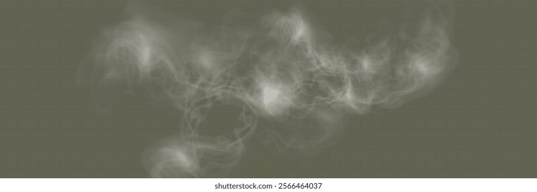 Vape smoke and mist with light effects on a transparent gray background, soft flowing texture, perfect for modern, atmospheric, or vaping-related designs.