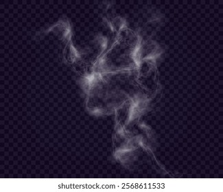  Vape smoke and mist with light effects on a transparent gray background, soft flowing texture, perfect for modern, atmospheric, or vaping-related designs.