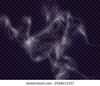  Vape smoke and mist with light effects on a transparent gray background, soft flowing texture, perfect for modern, atmospheric, or vaping-related designs.