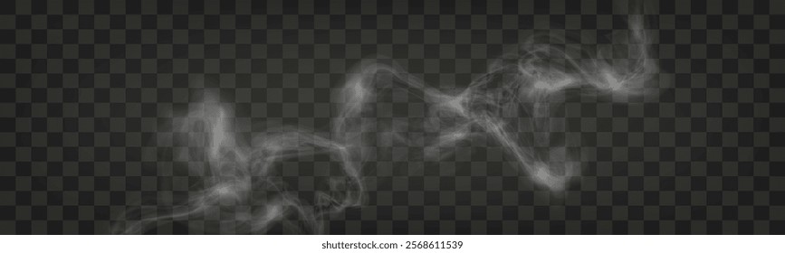  Vape smoke and mist with light effects on a transparent gray background, soft flowing texture, perfect for modern, atmospheric, or vaping-related designs.