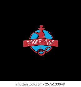 vape smoke shop logo design vector