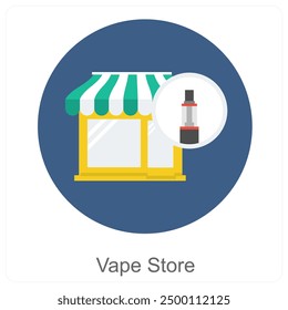 Vape Store und Cigarette Icon Konzept