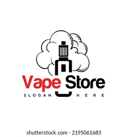 Vape store with cloud logo design
