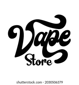 vape store typography logo flat vector design