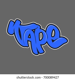 Vape text in graffiti style