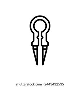 Vape Tweezer Outline Icon Vector Illustration