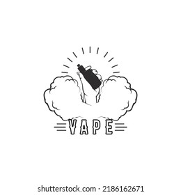 vape and vapor logo icon smoke vector and set design for vapers vaping device and lifestyle modern smoking