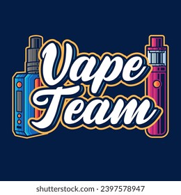 Vape Vector Art Illustration on Isolated Object. Vape Vector Illustration. Vape Vector Theme Illustration. Vape Theme Vector Illustration.