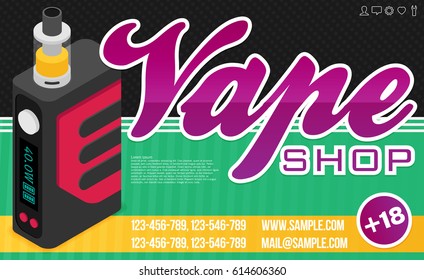 Vape vector illustration. Banner for web or print.