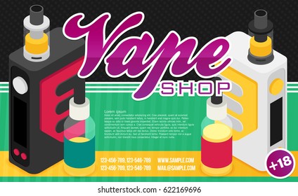 Vape vector illustration. Banner for web or print.