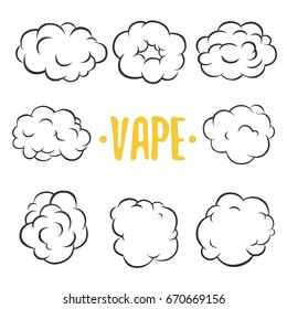 Vape vector illustrations on white background.