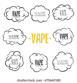 Ilustrações vetoriais Vape em fundo branco.