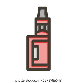 Vape Vector Thick Line Filled Colors Icon For Personal And Commercial Use.
