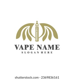 Vape with Wing logo design concept vector. Vaping illustration design