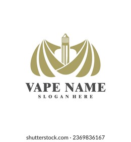 Vape with Wing logo design concept vector. Vaping illustration design