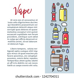 Vape zone Internet shop promotional poster with modern devices for smoking