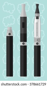 Vaping 14mm electronic cigarette with two clearomizers