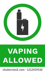 VAPING ALLOWED sign. Vertical banner. Vector.