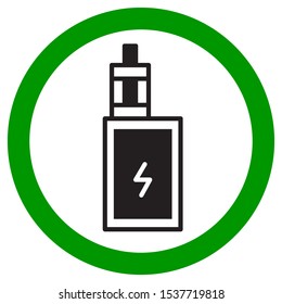 Vaping area sign. Electronic cigarette icon. Isolated vector illustration on white background.