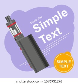 Vaping box. E-cigarette for vaping. Electronic Cigarette. Vector banner for vape shop and e-cigarette. Flat cartoon style.