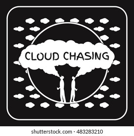 Vaping, Cloud chasing, symbol design concept. Can be used for advertising vape shop, electronic cigarettes store. Vector Illustrator.