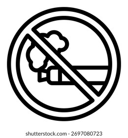 Vaping device ban line icon, dangers of smoking concept. Vector graphics. Prohibited item sign on white background, outline style icon for mobile or web design