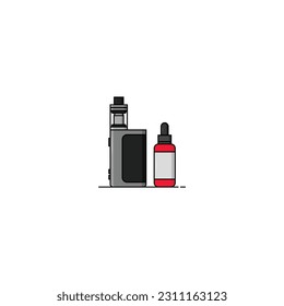Vapinggeräte und Vektorgrafiken von flüssigen oder elektronischen Zigaretten